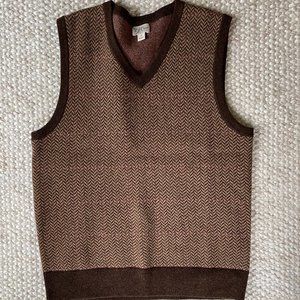 J. Crew Men's Wool Herringbone Sweater Vest - S